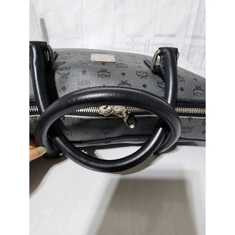 Authentic MCM Visetos Laptop Bag Grey/Black